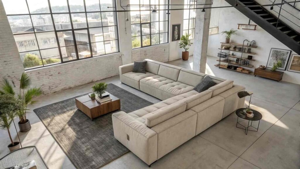 Anabei Reviews Inviting Urban Family Scene with Customizable Modular Sofa Setup